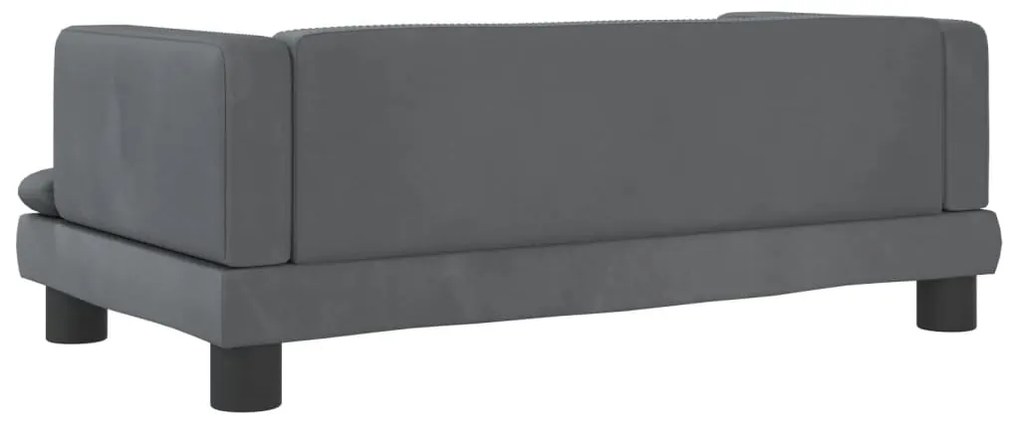 Lettino per cani grigio scuro 80x45x30 cm in velluto