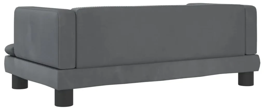 Lettino per cani grigio scuro 80x45x30 cm in velluto