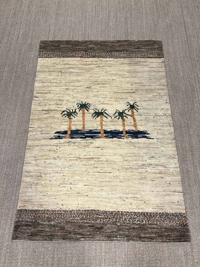 Gabbeh Tappeto 110x160 Beige (Iran) Annodato A Mano