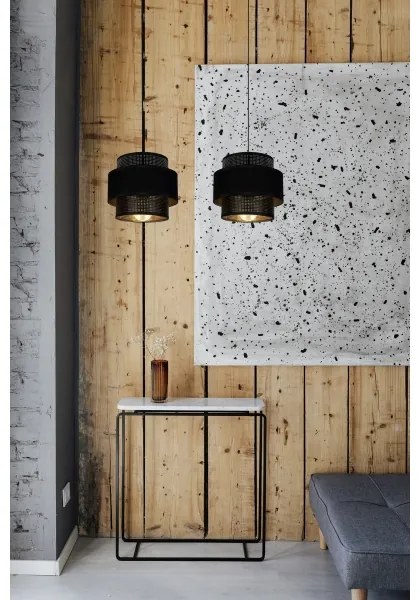 Lampadario a sospensione con filo NESS 2xE27/60W/230V nero