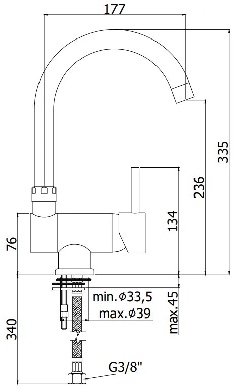 Paffoni Stick Sk189 Miscelatore lavello inclinabile Monocomando per apertura finestra Cromo