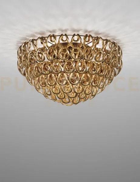 Giogali lampadadario a soffitto 80 cristallo oro e bronzo opaco 5 l...