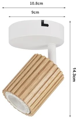 Brilagi - Faretto da parete MODERN WOOD 1xGU10/8W/230V legno di gomma/bianco