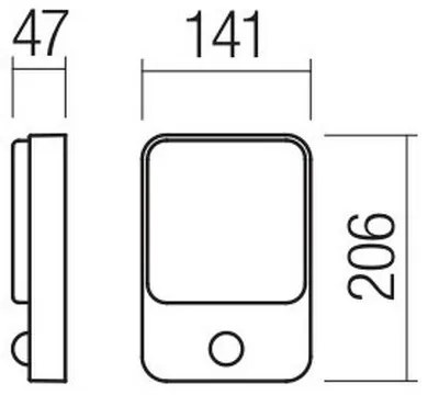 Redo 90133 - Applique da esterno LED con sensore COLIN LED/9W/230V IP54