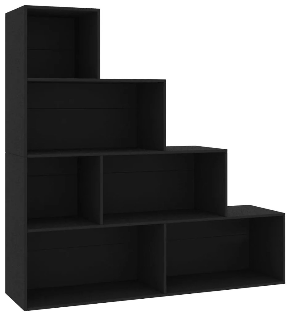 Libreria/Divisorio Nero 155x24x160 cm in Legno Multistrato