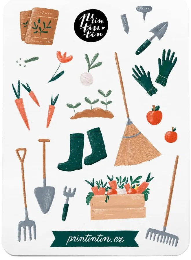 Foglio di adesivi in vinile con motivo Gardener , 10,5 cm x 14,5 cm - Printintin
