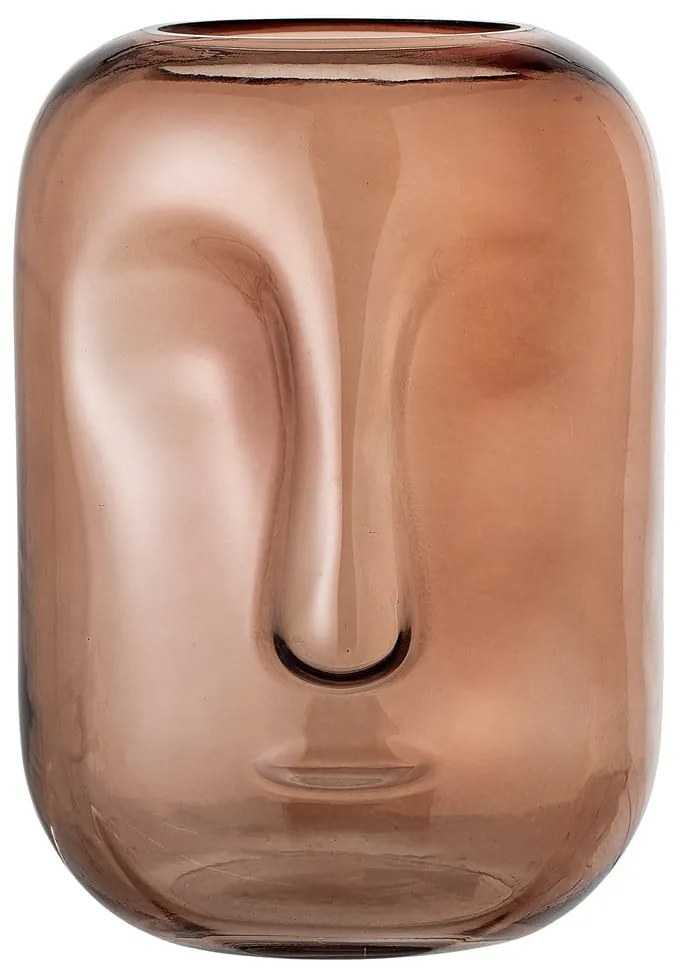 Vaso in vetro marrone Face - Bloomingville