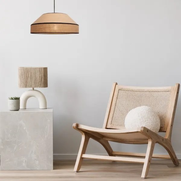 Lampadario a sospensione con filo MANISO 1xE27/60W/230V diametro 45 cm beige