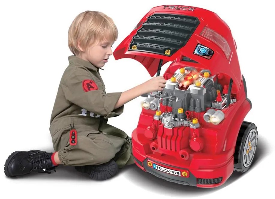 Autofficina per bambini 3xAAA + 1xCR2025 rosso