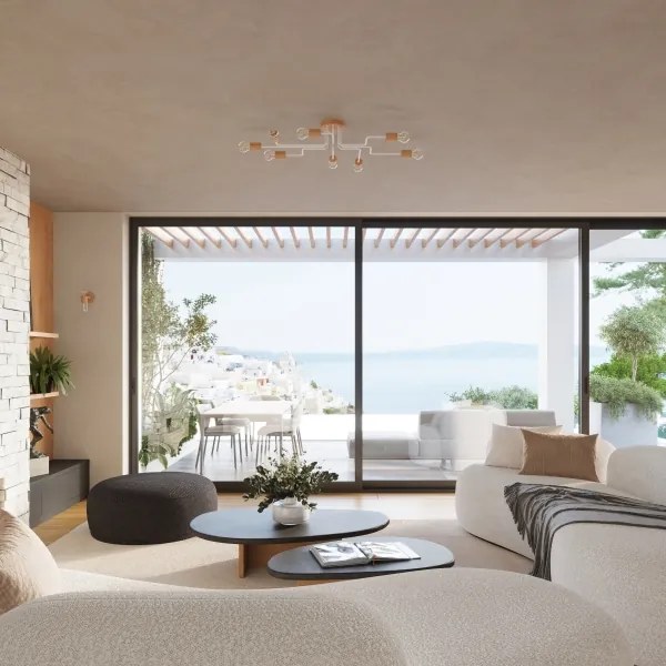 Sollux SL.1664 - Applique TIMBO 1xE27/15W/230V bianco/beige/faggio