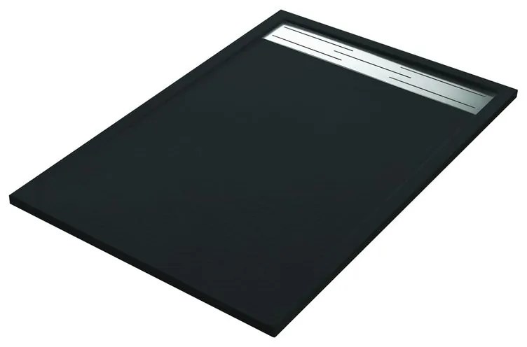 Piatto doccia ultrasottile SENSEA in resina Neo Metal Grid L 90 x L 120 x H 3 cm nero opaco