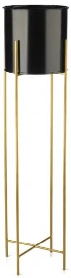 Fioriera in metallo OSLO 95x17 cm nero/oro