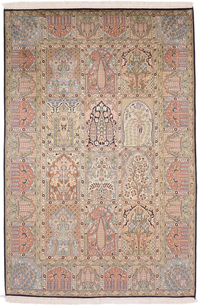 Cashmere Silk Tappeto 190x130 (Indian) Annodato A Mano