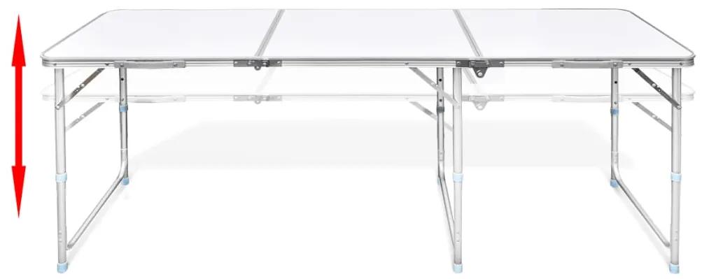 Tavolo da Campeggio Pieghevole Alluminio Regolabile 180x60 cm
