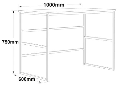 Scrivania Industrial Ferro E Legno 100x60x75H Rovere E Antracite Voyage