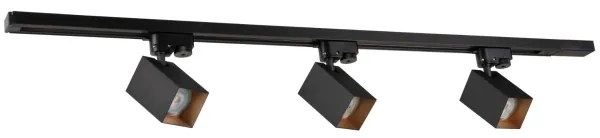 Faretto per sistema a binario SQUARE 3xGU10/10W/230V + 1 m rotaia sistema