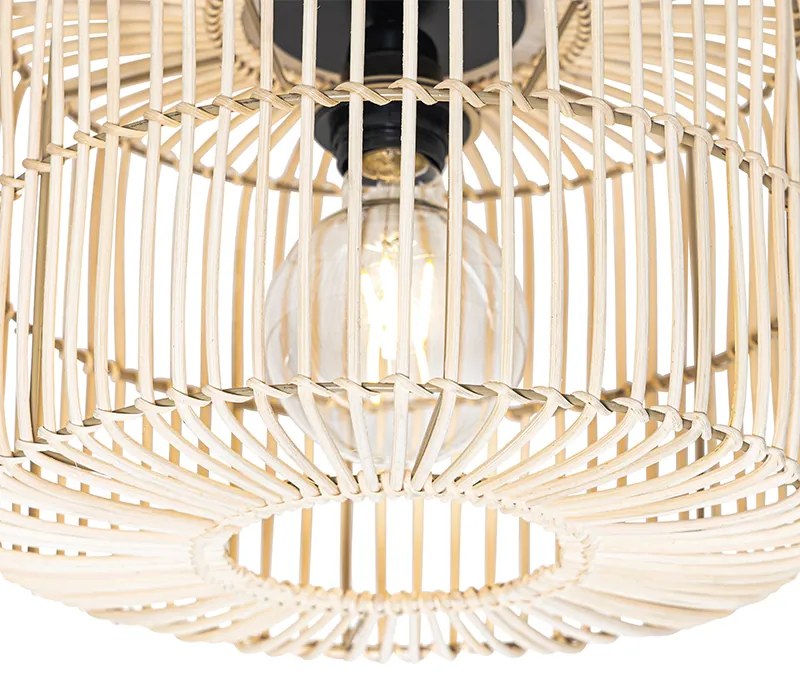 Plafoniera orientale nera con rattan - Maud