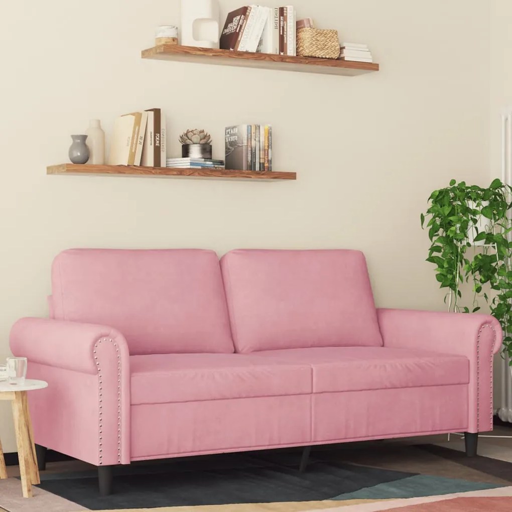 Divano A 2 Posti Rosa 140 Cm İn Velluto /