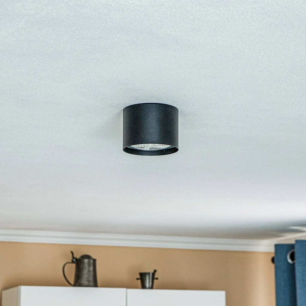 Faretto da soffitto Euluna Chloe, nero, Ø 11,5 cm acciaio rigido