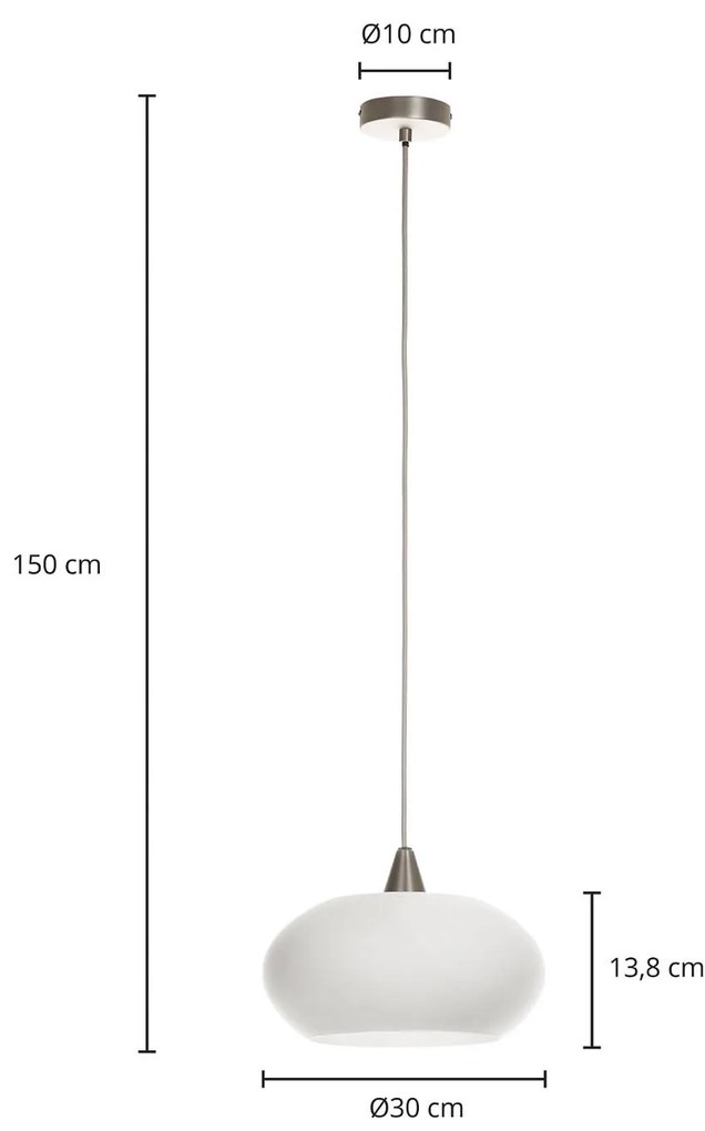 Lucande Sharvil lampada sospensione, 1 luce, vetro