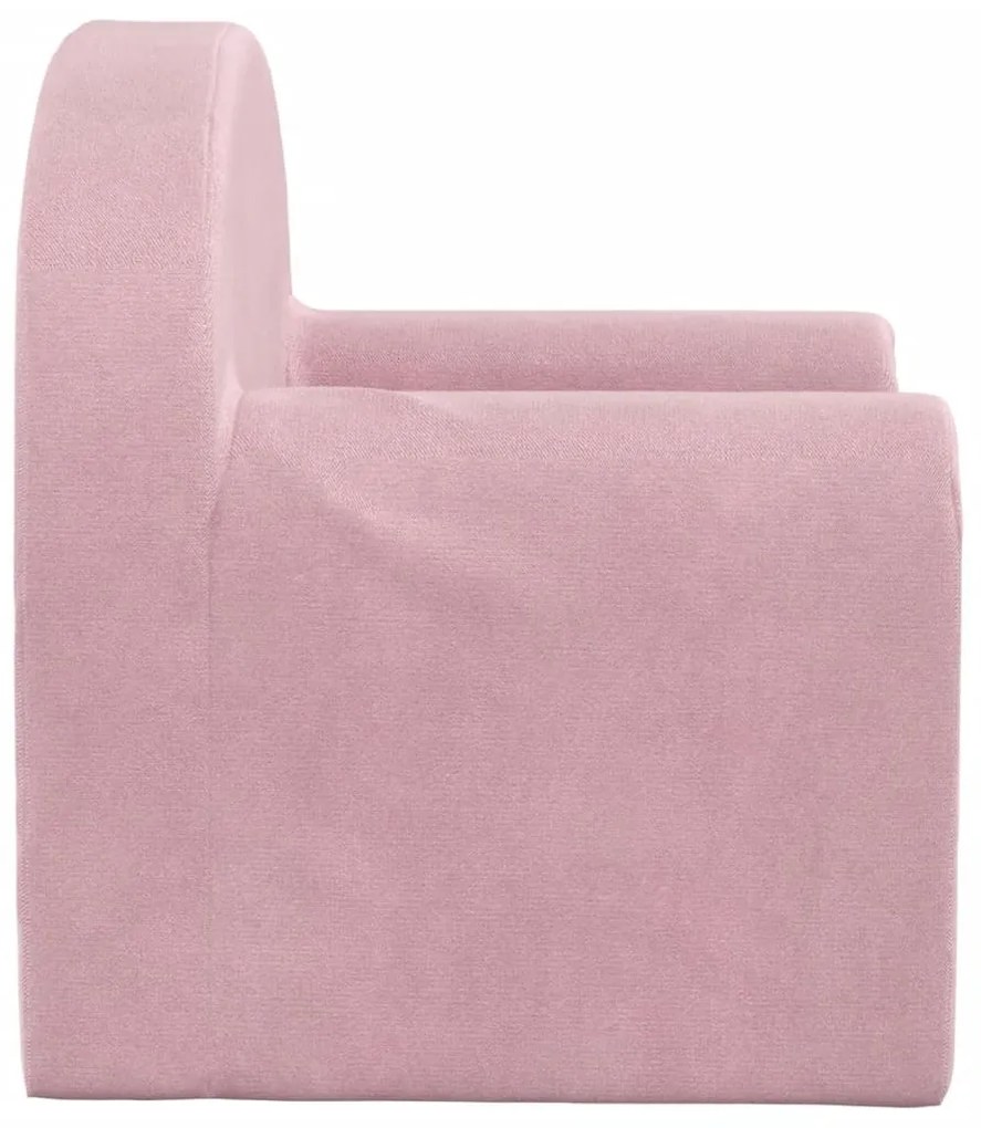Divano letto per bambini rosa in morbido peluche