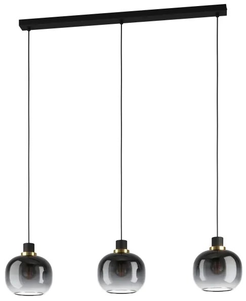 Eglo 99617 - Lampadario a sospensione con filo OILELLA 3xE27/40W/230V grigio