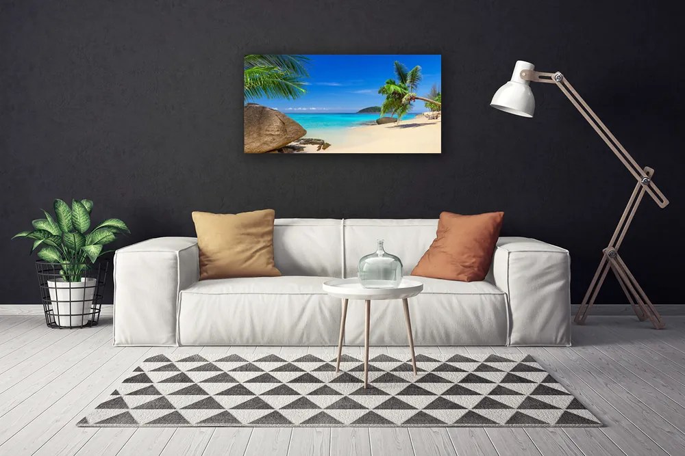 Stampa quadro su tela Paesaggio del mare della spiaggia 125x50 cm