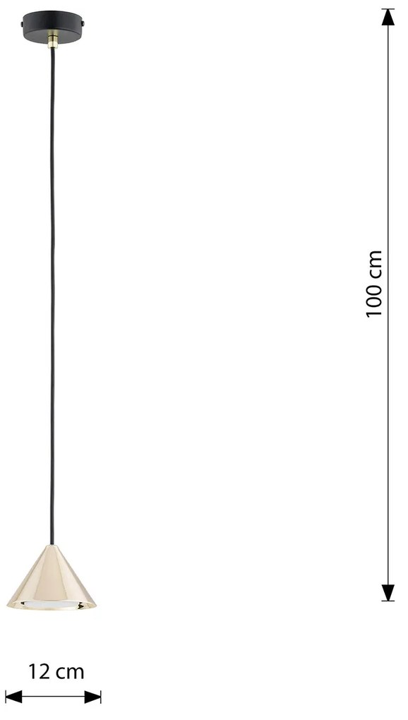 Sospensione Minimal Skadi 1 Luce In Acciaio Oro