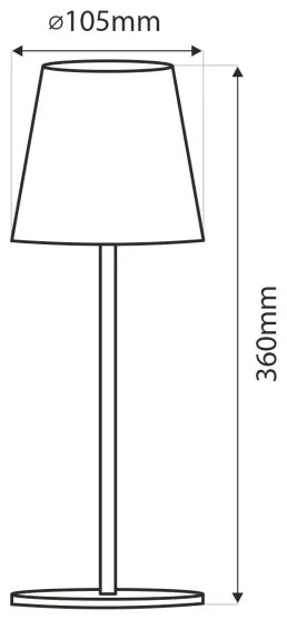 Lampada da tavolo LED dimmerabile touch 5W 5V USB 1200mAh nera