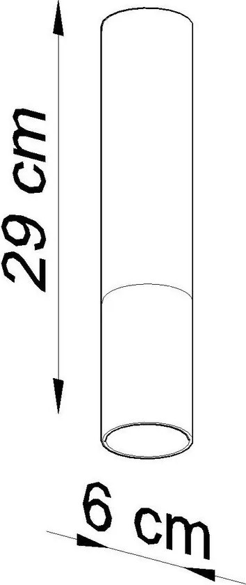 Plafoniera nera/argentata in metallo ø 6 cm Longbot – Sollux