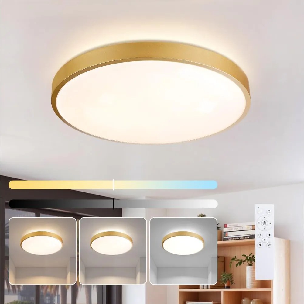 Brilagi - Lampada LED dimmerabile GLASS POOL DOUBLE LED/60W/230V 50 cm dorata + telecomando