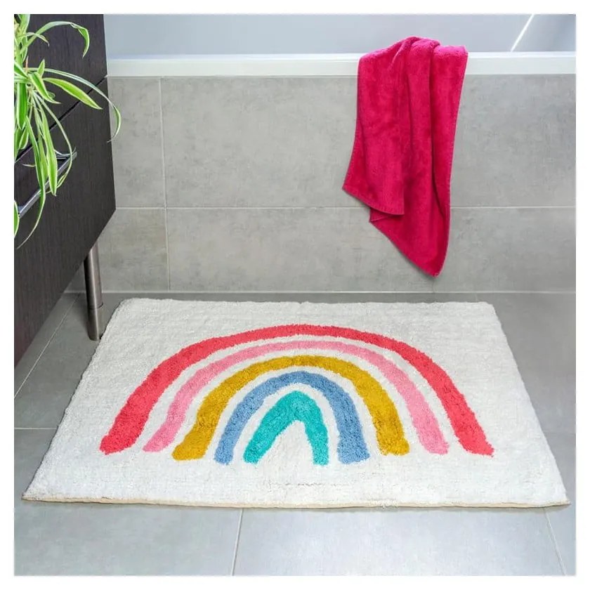 Tappetino da bagno bianco 83x52,5 cm Rainbow - Rex London