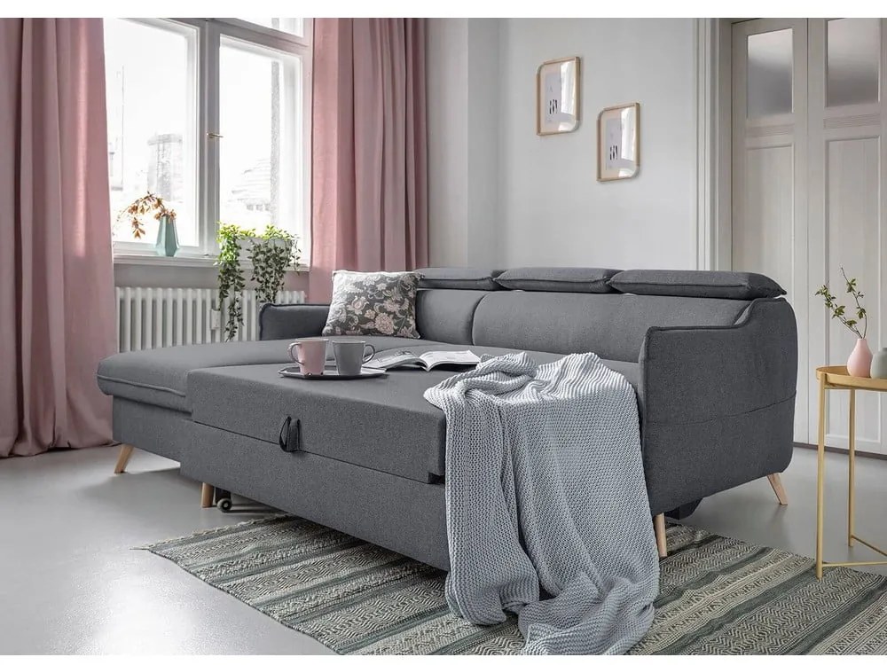 Divano letto angolare grigio scuro (angolo sinistro) Sweet Harmony - Miuform