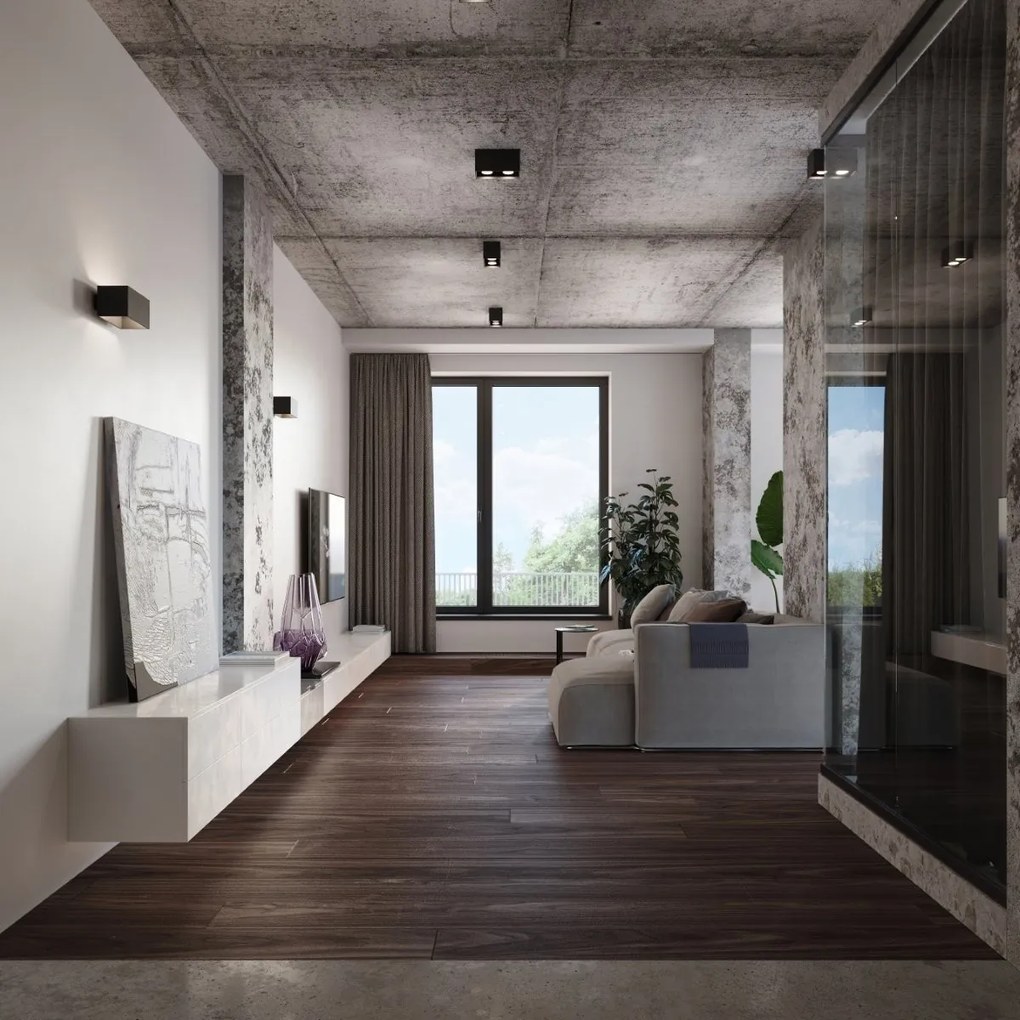 Applique Rettangolare da soffitto 2xGU10 QUAD in alluminio