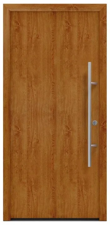Portoncino d'ingresso HORMANN Iso Pro Secur 010 L 90 x H 210 cm in acciaio rovere dorato, apertura tirare a destra