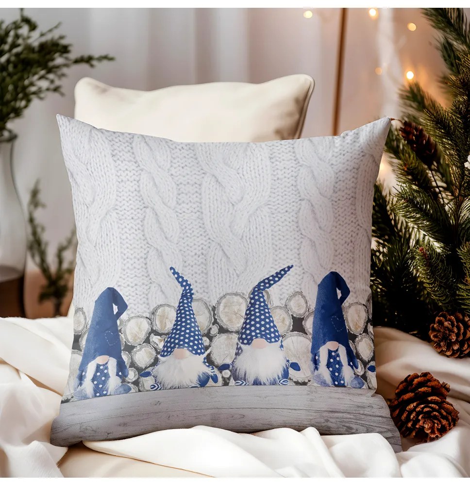 Federa cuscino Gnomi blu 40x40 cm Made in Italy