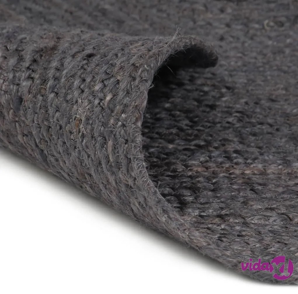 vidaXL Tappeto Lavorato a Mano in Juta Rotondo 150 cm Grigio Scuro