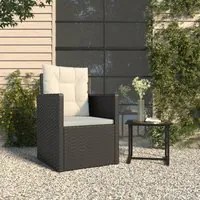 Poltrona da Giardino con Cuscini Nera in Polyrattan 362322