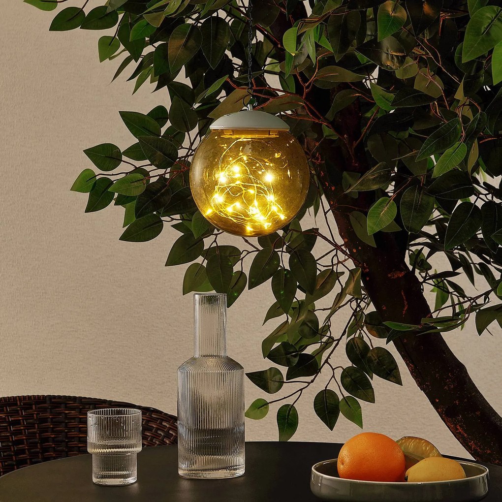 Lindby Tjelle LED solare a sospensione, sfera
