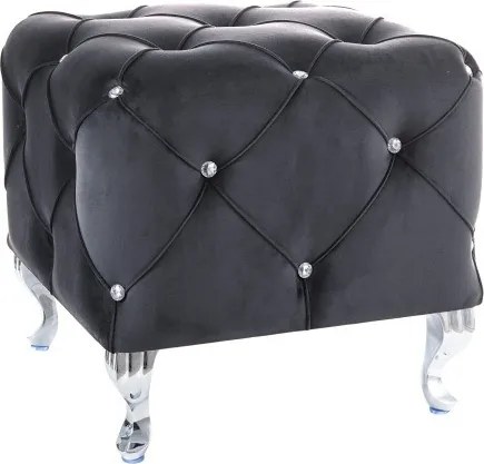Pouf Hestia K in velluto nero - Blu19