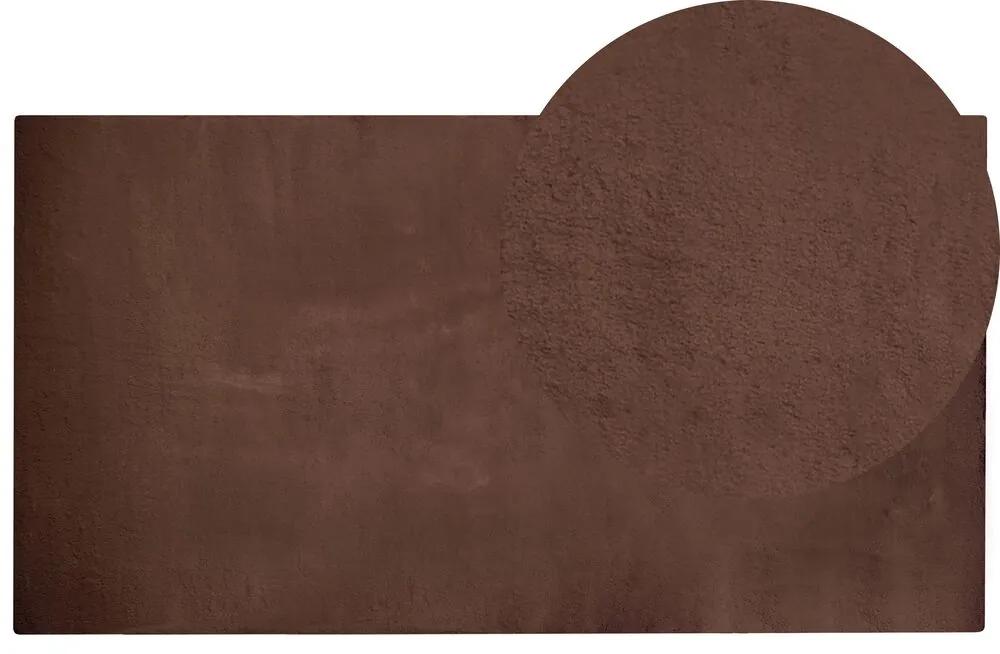 Tappeto pelle sintetica marrone 80 x 150 cm MIRPUR Beliani