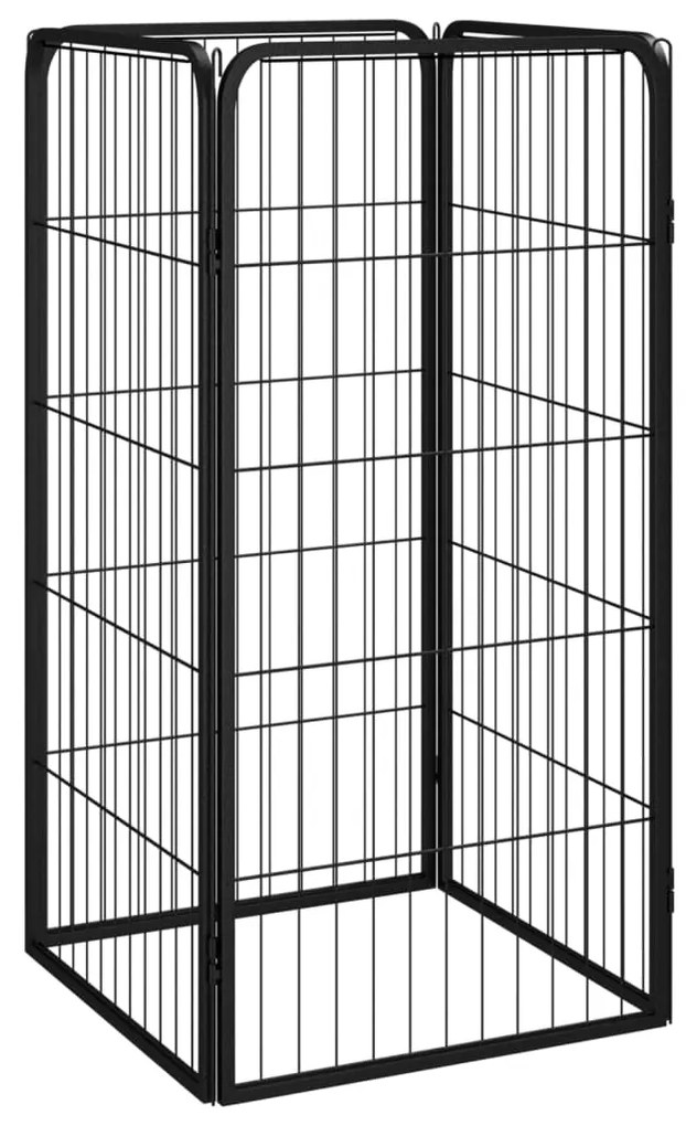 Box Cani A 4 Pannelli Nero 50x100cm Acciaio Verniciato Polvere /