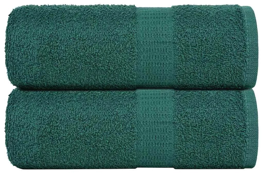 Asciugamani Ospiti 2 Pz Verde 30x50 Cm 360 G/m² 100% Cotone /