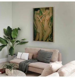 Quadro - Zwei Mädchen (Otto Mueller) In cornice di legno naturale 40x60
