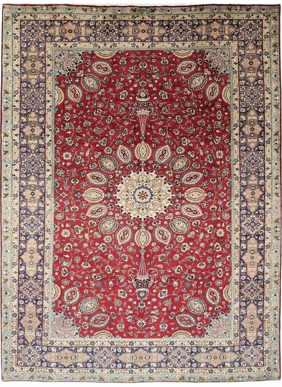 Tabriz Tappeto 200 x 300 Rosso (Iran) Annodato A Mano