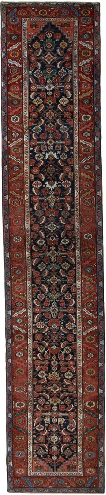 Heriz Tappeto 120 x 560 Blu (Iran) Annodato A Mano