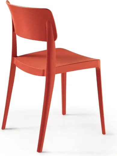 Sedia impilabile da giardino in polipropilene - FRA Rosso 2 pezzi