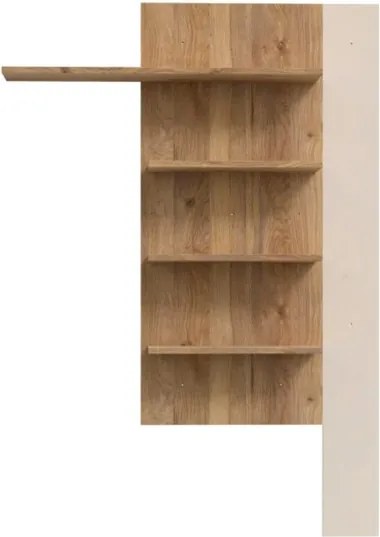 Mensola Verticale 4 Ripiani 132x22x190 Cm Lehman Rovere E Sabbia