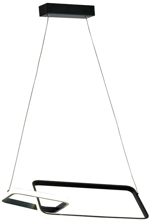 Lampadario LED moderno Jody nero, luce con 3 temperature di colore 1800 lumen, NOVECENTO