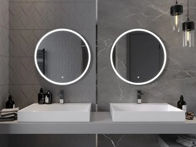 Mexen Gobi specchio da bagno retroilluminato, rotondo 70 cm, LED 6000K, antiappannamento - 9801-070-070-611-00